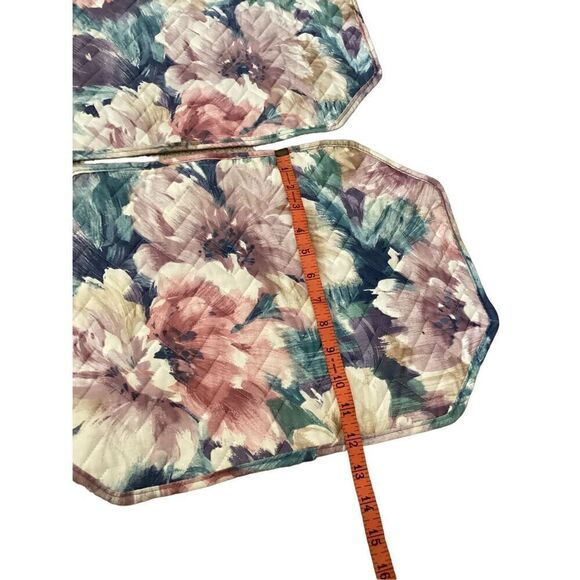 Set Of 12 Vintage Floral Reversible Place Mats Craft Fabric Art Crafts Sewing - Picture 3 of 4